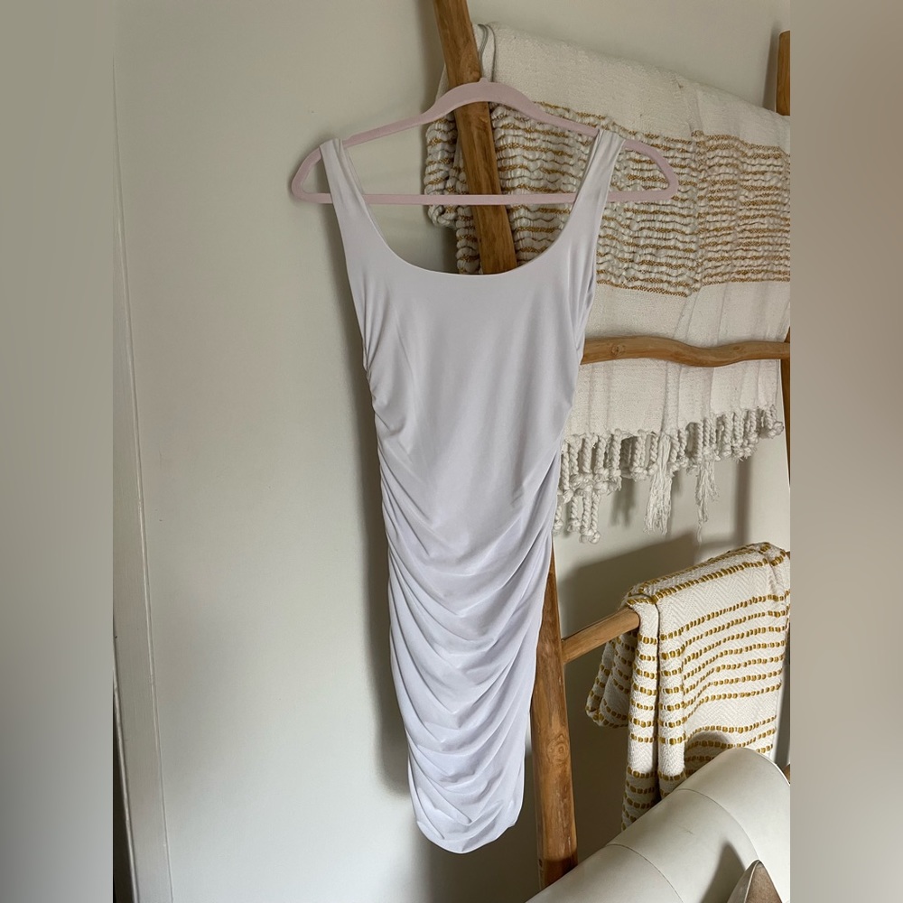 White Ruched Dress